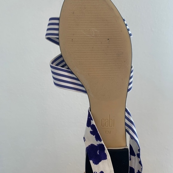 CABI Blue & White Lace Up Floral Sandals size 10 - Picture 7 of 8